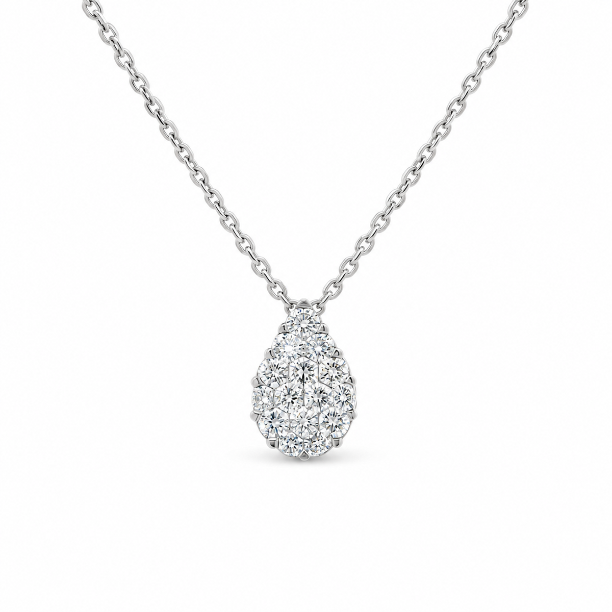 Pear Cluster Diamond Necklace