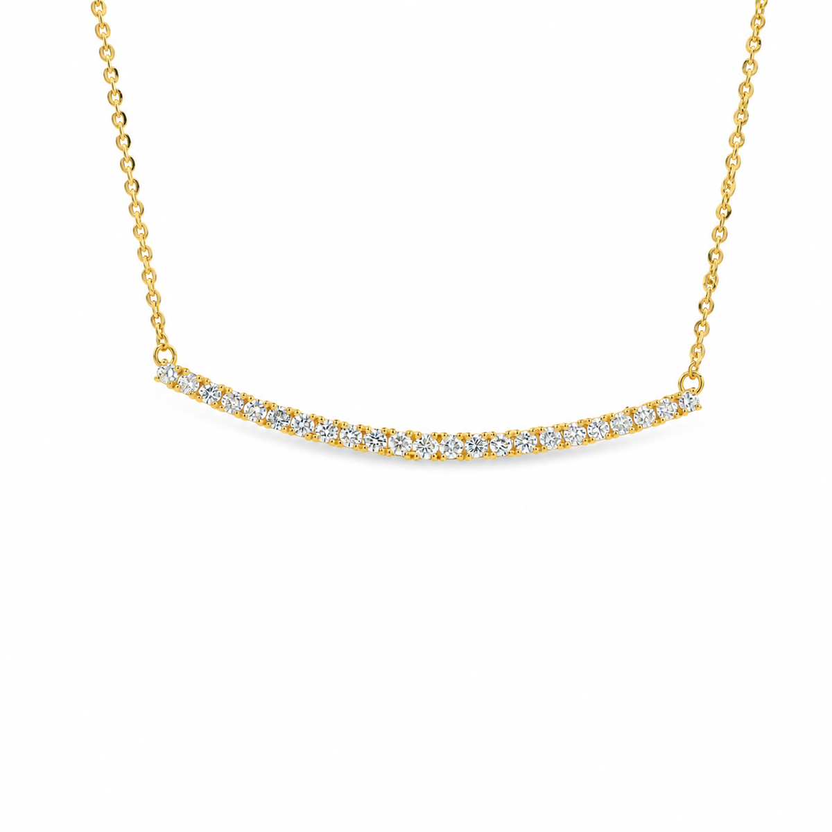 Curved Line Diamond Necklace