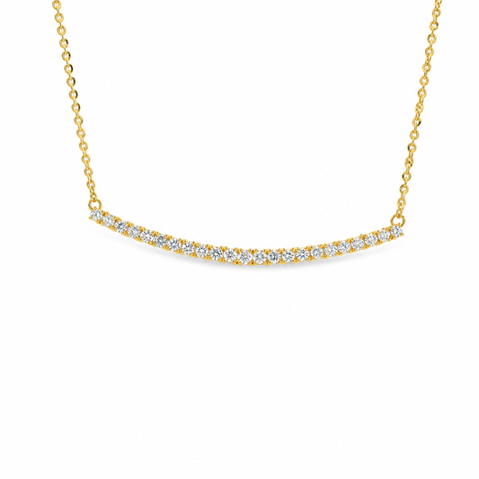 Curved Line Diamond Necklace