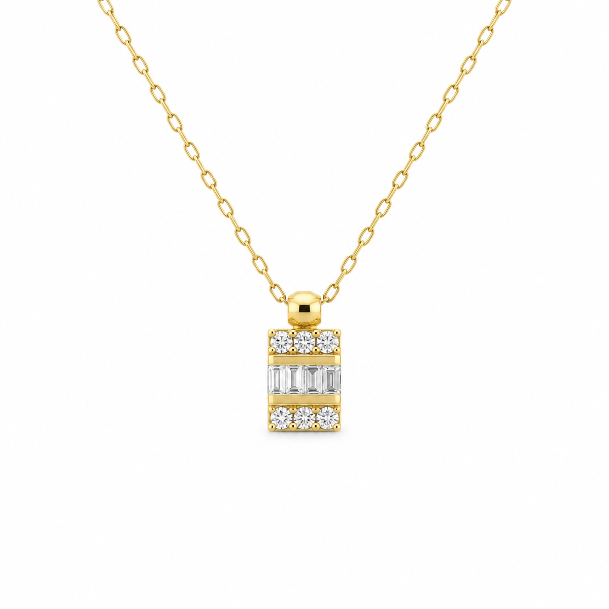 Baguette Column Diamond Necklace