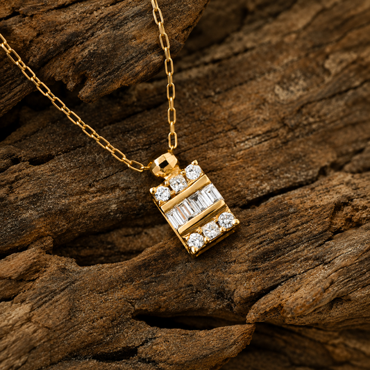 Baguette Column Diamond Necklace