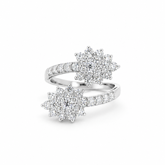 Floral Diamond Open Ring