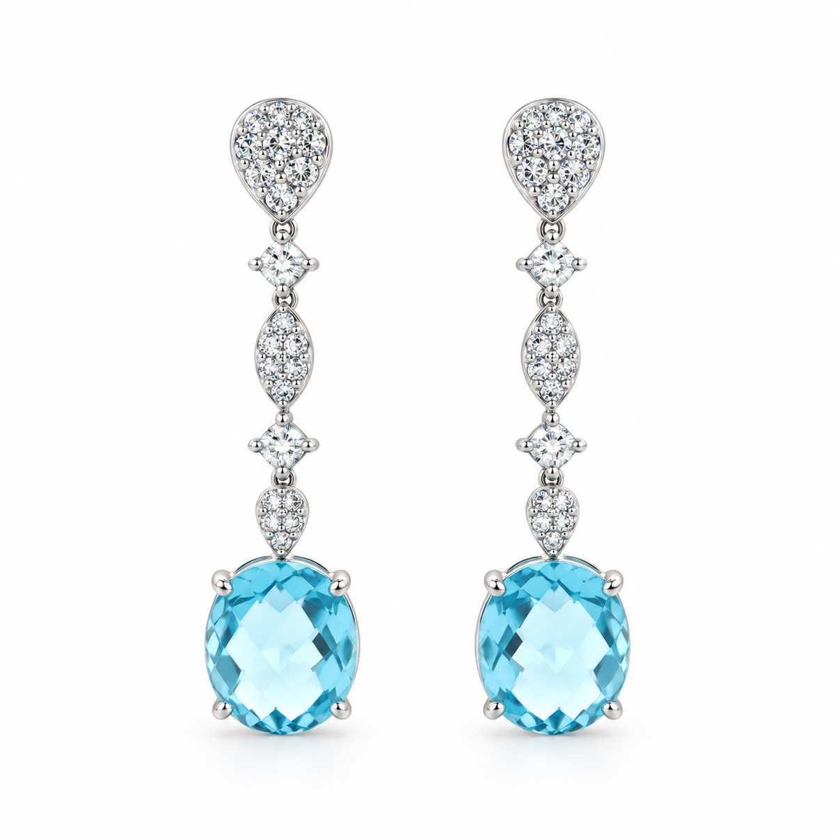 Topaz Azul Diamond Drop Earrings