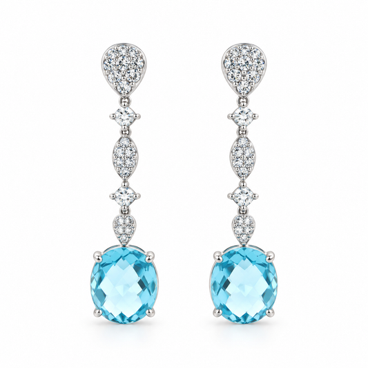 Topaz Azul Diamond Drop Earrings