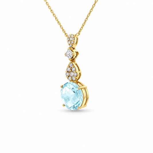 Topaz Drop Diamond Necklace