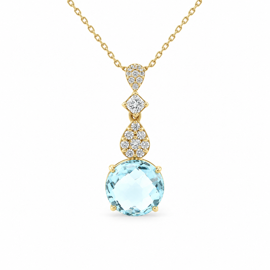 Topaz Drop Diamond Necklace