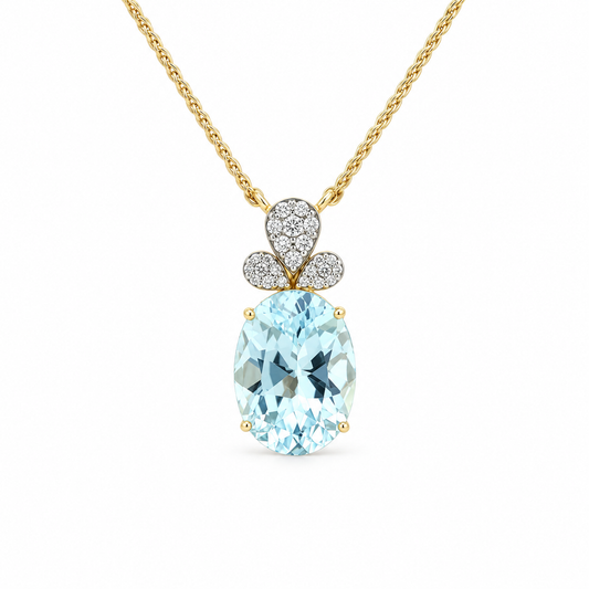 Diamond Cluster Topaz Necklace