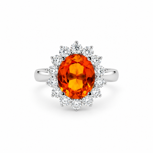 Sunset Sapphire Diamond Ring