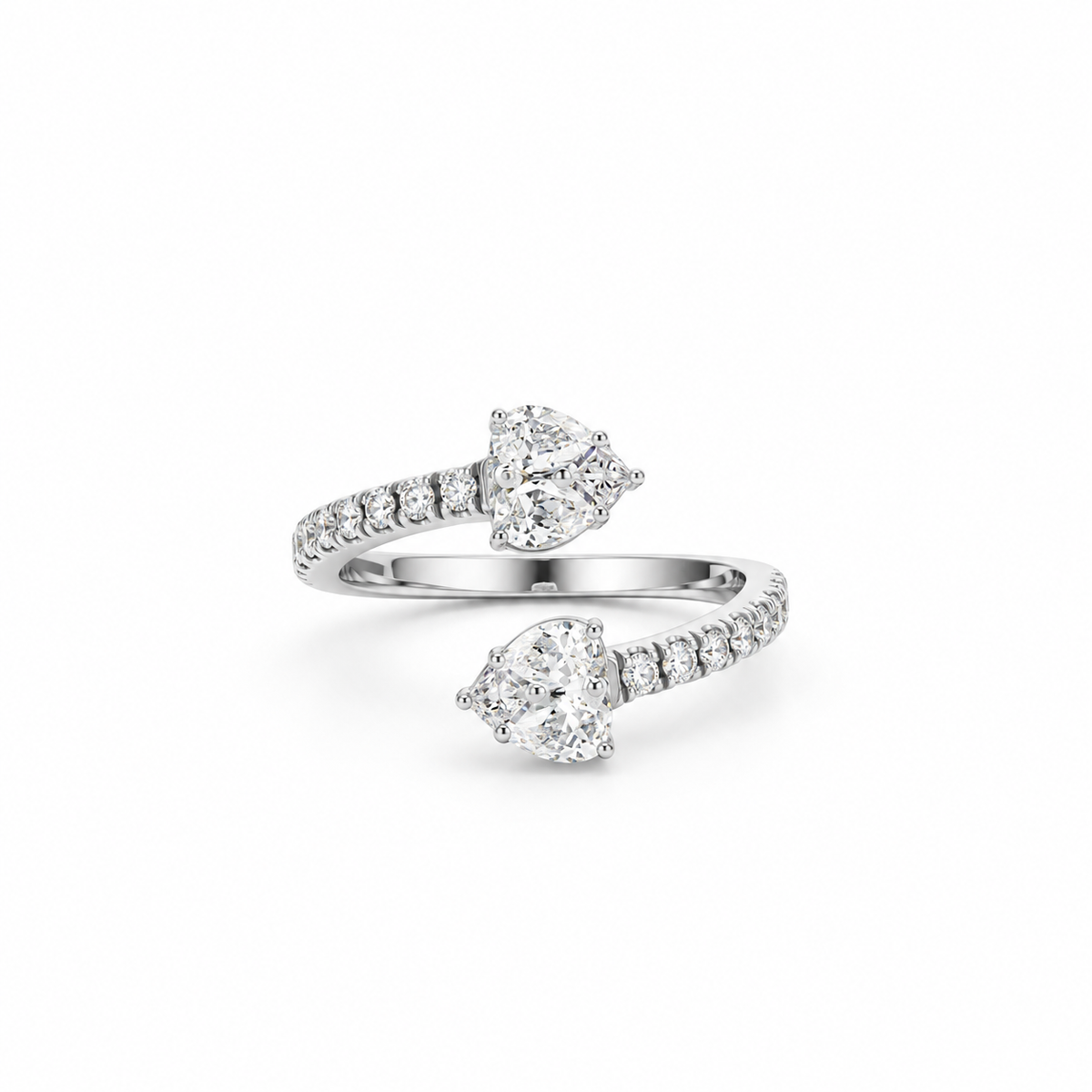 Hearts Open Wrap Diamond Ring