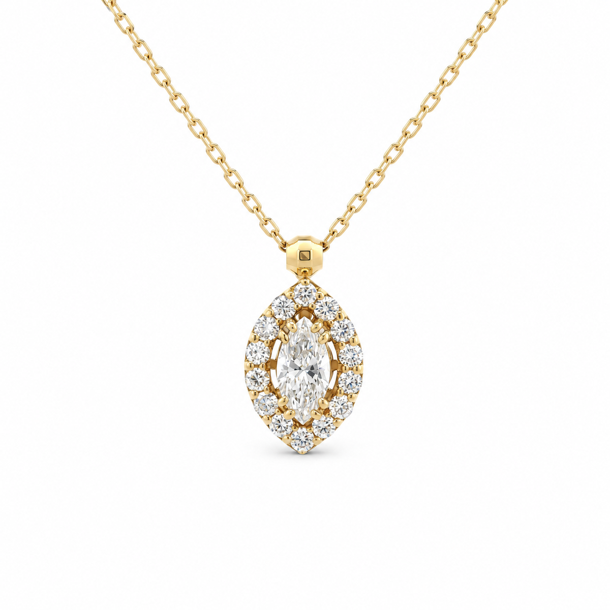 Marquise Halo Diamond Necklace