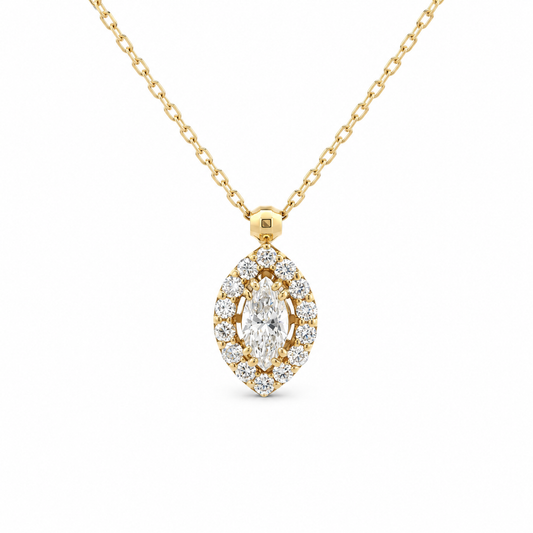 Marquise Halo Diamond Necklace