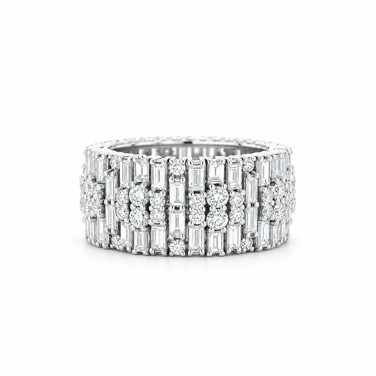 Tiled Baguette Eternity Diamond Ring