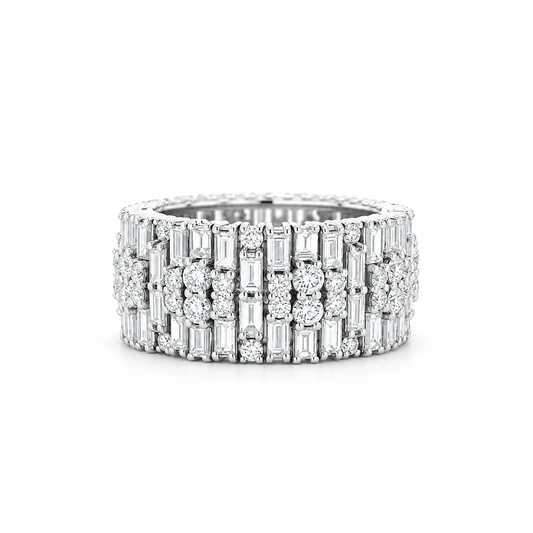 Tiled Baguette Eternity Diamond Ring
