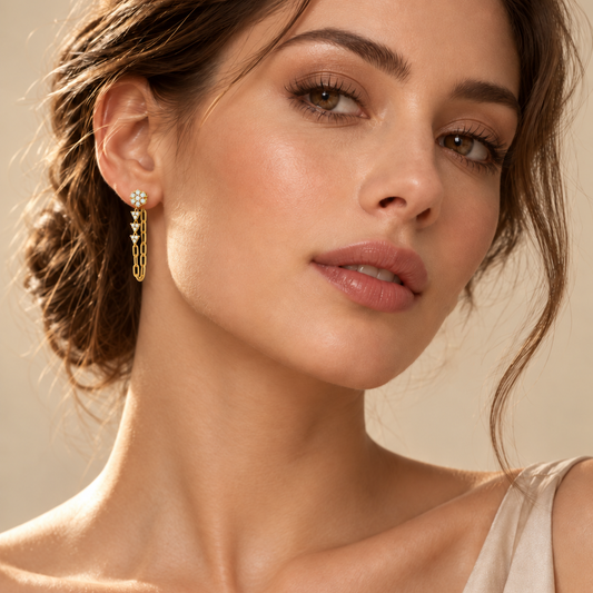 Delicate Chain Drop Diamond Earrings by Izmirian Jewellery