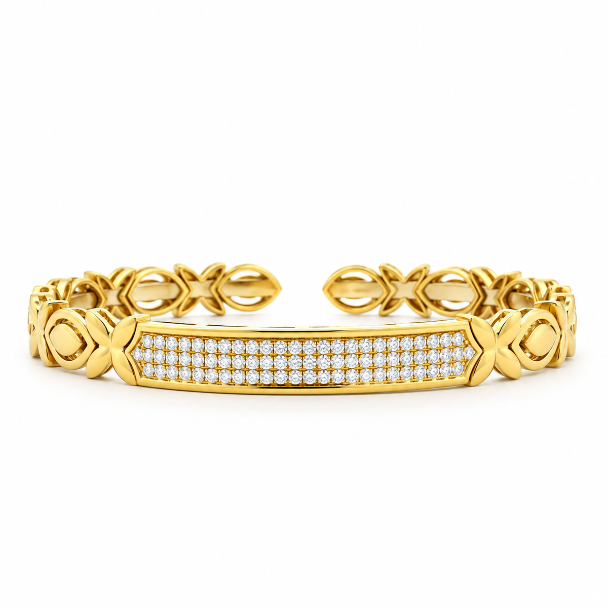 Fleur Link Diamond Bracelet in yellow gold