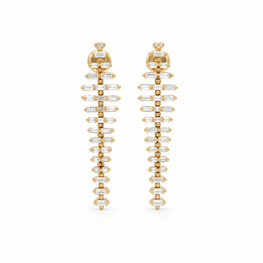 Baguette Cascade Diamond Earrings