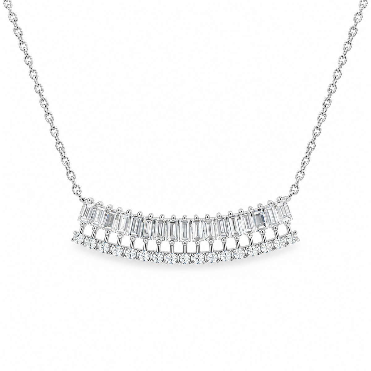 Baguette Diamond Bar Necklace