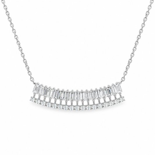 Baguette Diamond Bar Necklace