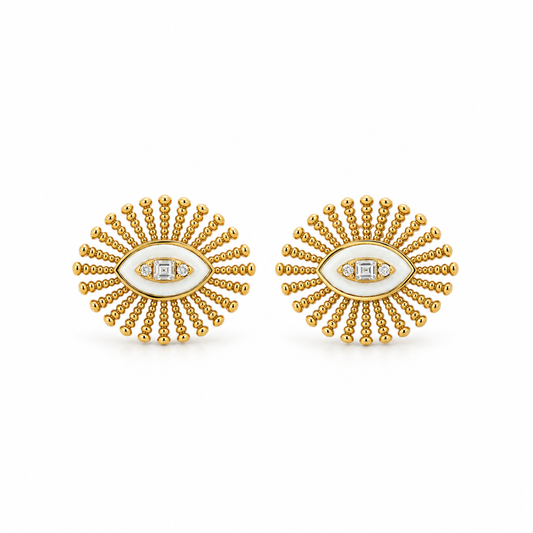 Eye in the Sun Diamond Earrings
