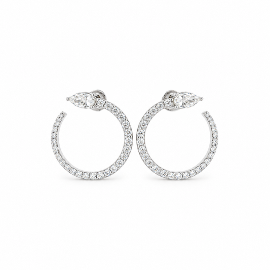 Symmetrical Pavé Diamond Hoop Earrings