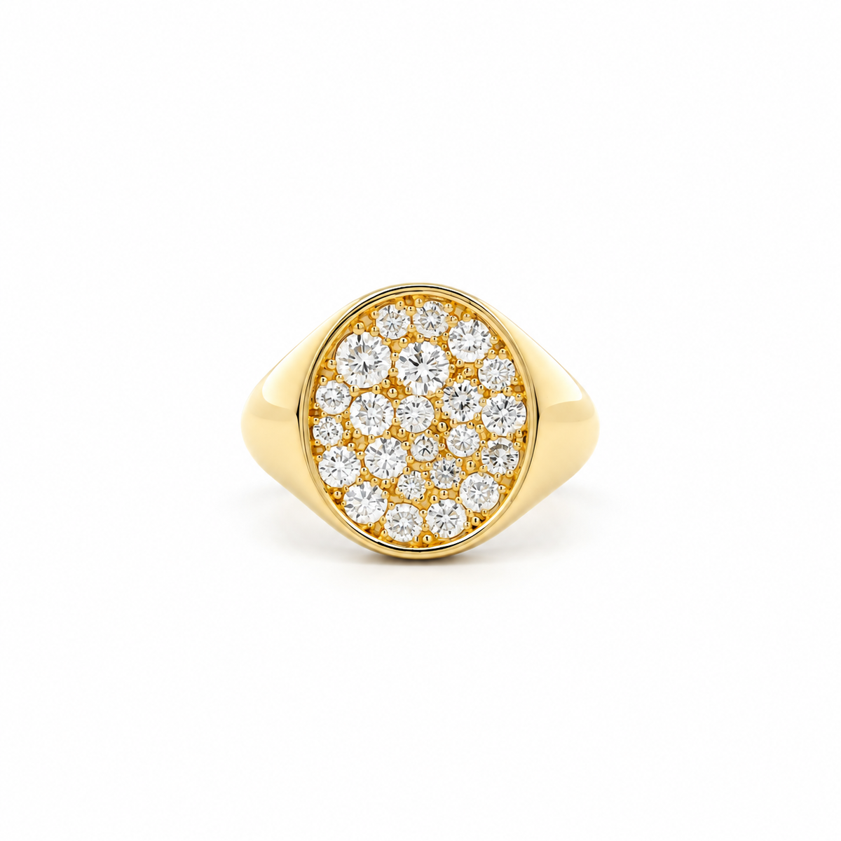 Pavé Oval Signet Diamond Ring