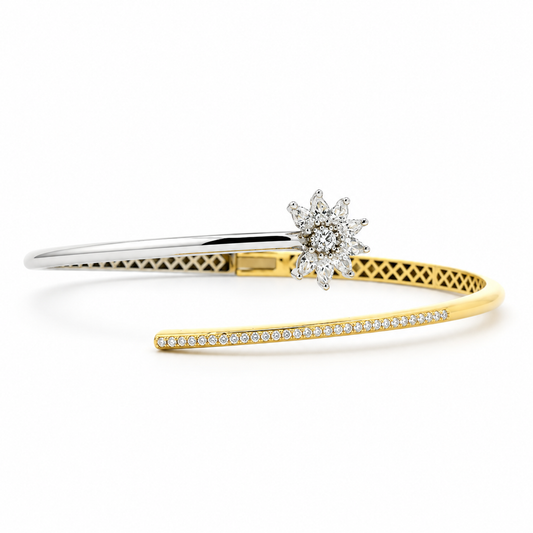 Diamond Fan Dual Tone Bracelet
