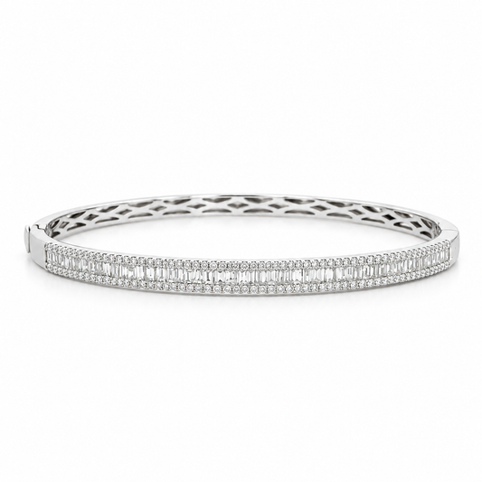 Baguette Line Diamond Bangle