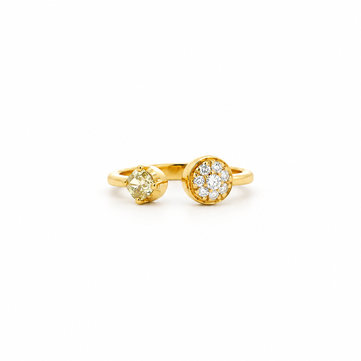 Open Diamond Cluster Ring
