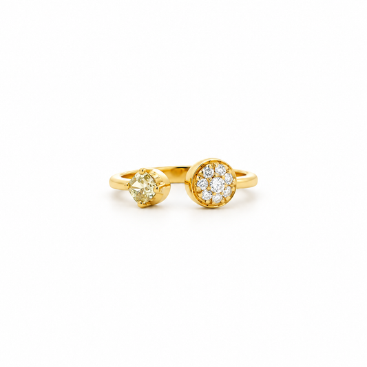 Open Diamond Cluster Ring