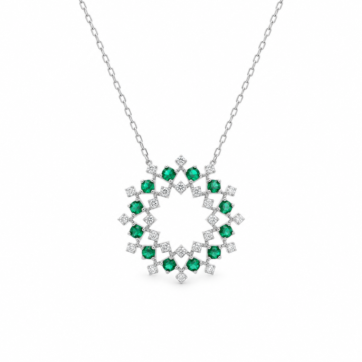 Emerald Galaxy Diamond Necklace
