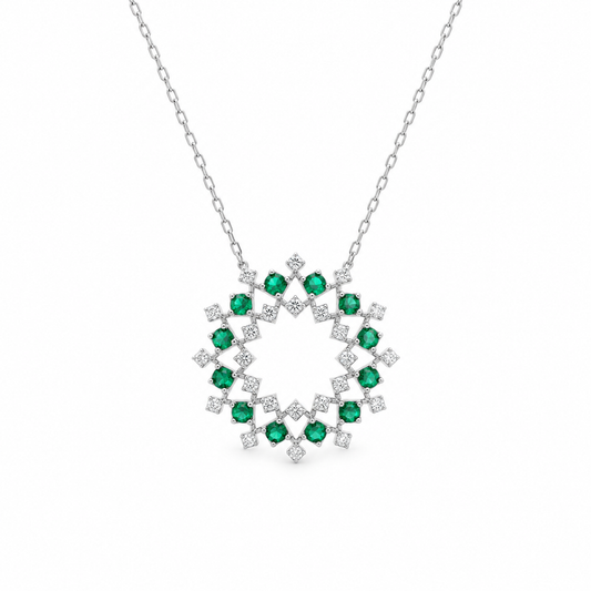Emerald Galaxy Diamond Necklace