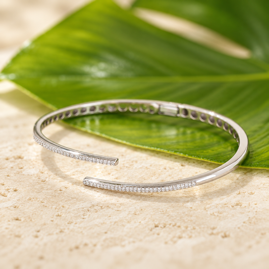 Pavé Diamond Open Cuff Bracelet