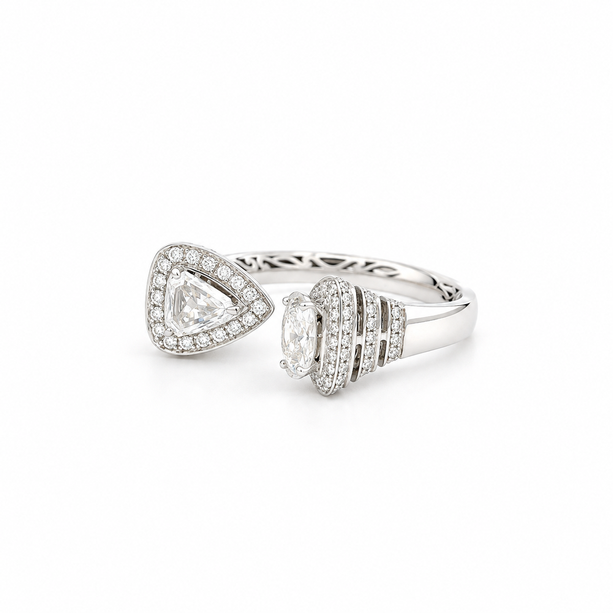 Trilliant Twin Diamond Ring