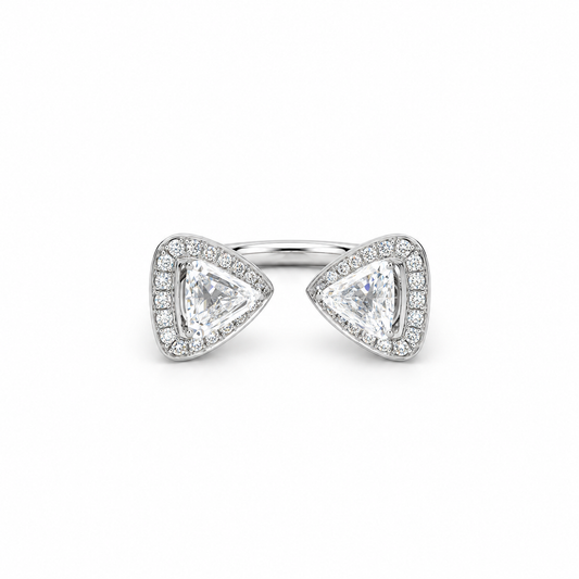 Trilliant Twin Diamond Ring