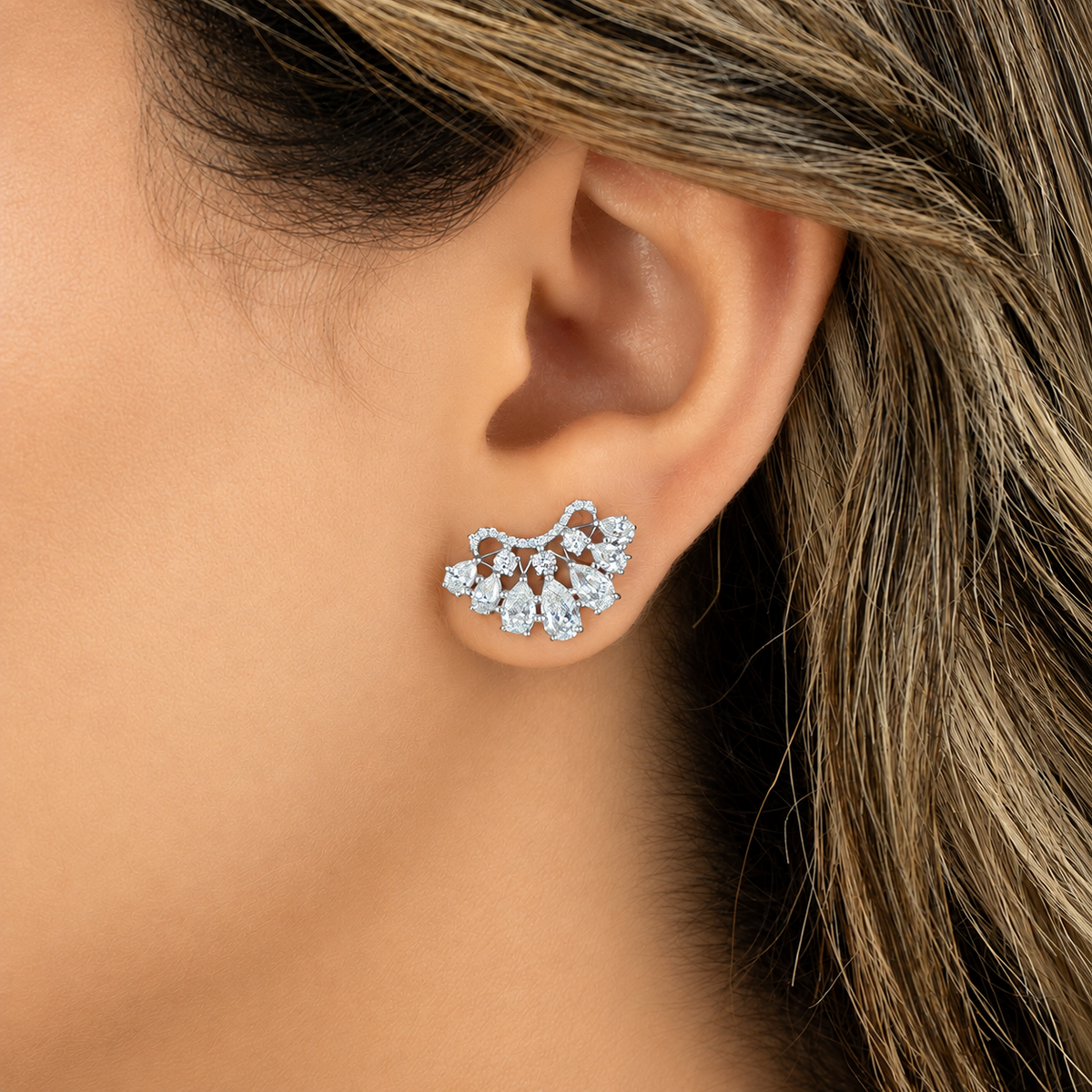 Diamond Tiara Earrings