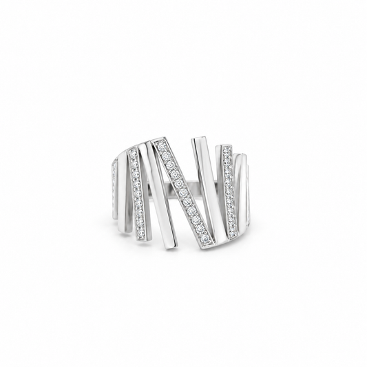 Architectural Step Diamond Ring