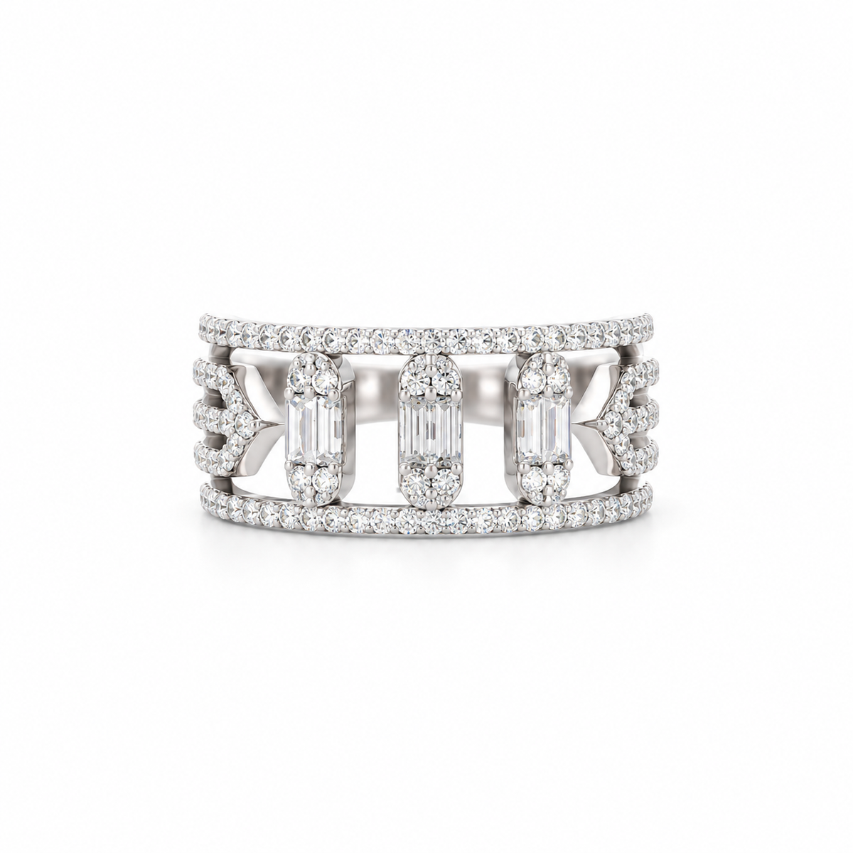 Baguette Columns Diamond Ring