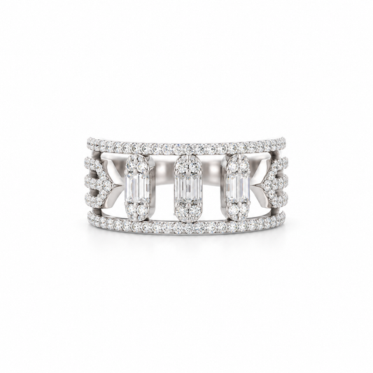 Baguette Columns Diamond Ring