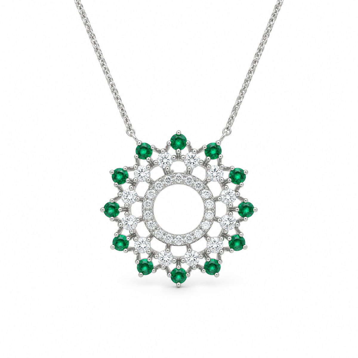 Emerald Cosmic Diamond Necklace
