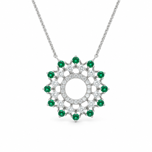 Emerald Cosmic Diamond Necklace