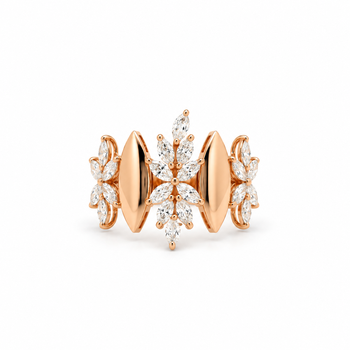 Marquise Diamond Floral Ring