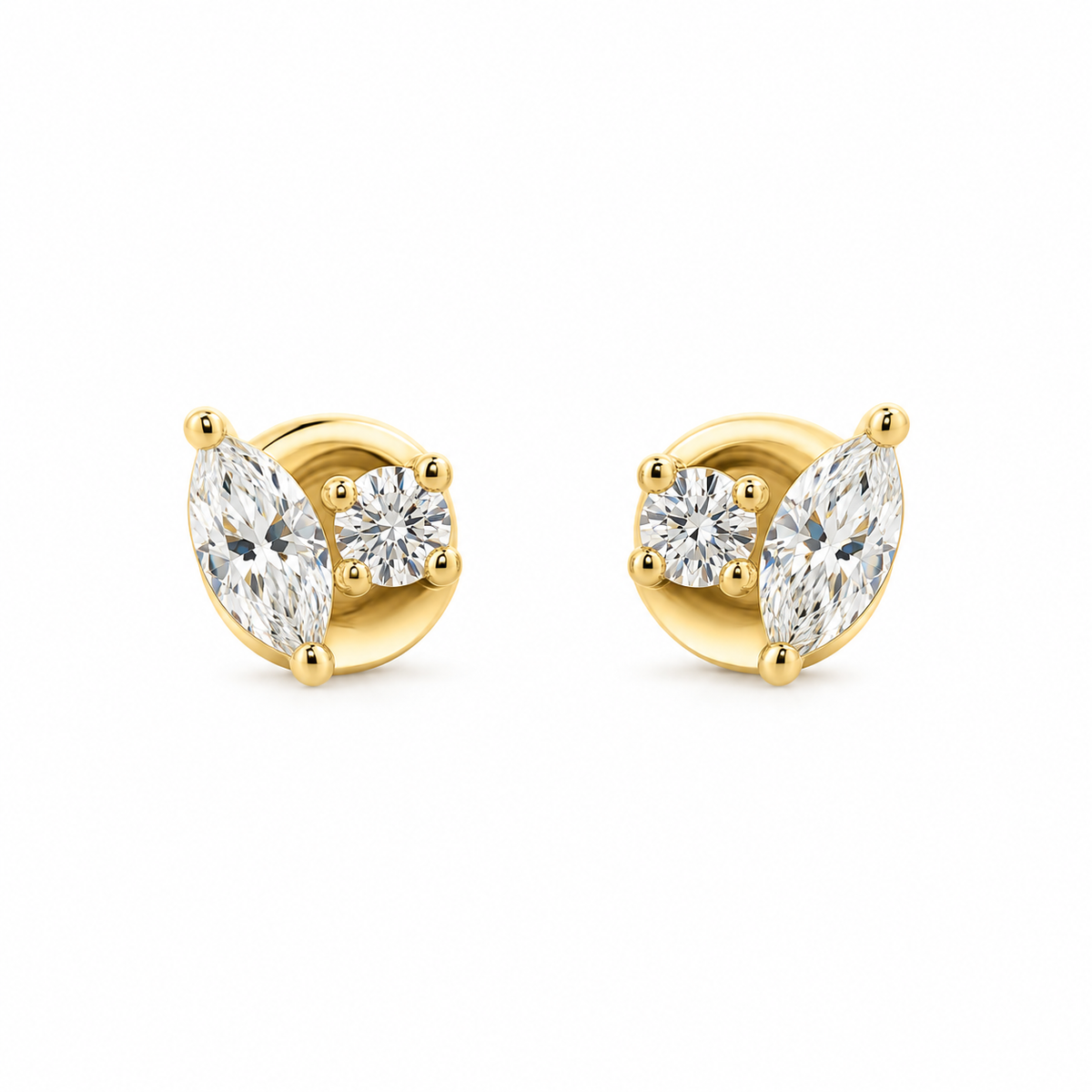 Duo Diamond Stud Earrings
