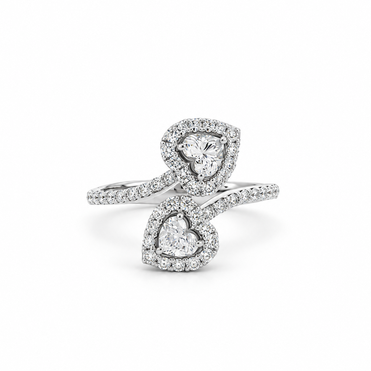 Twin Hearts Diamond Ring