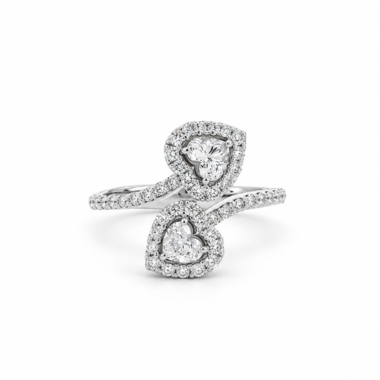 Twin Hearts Diamond Ring