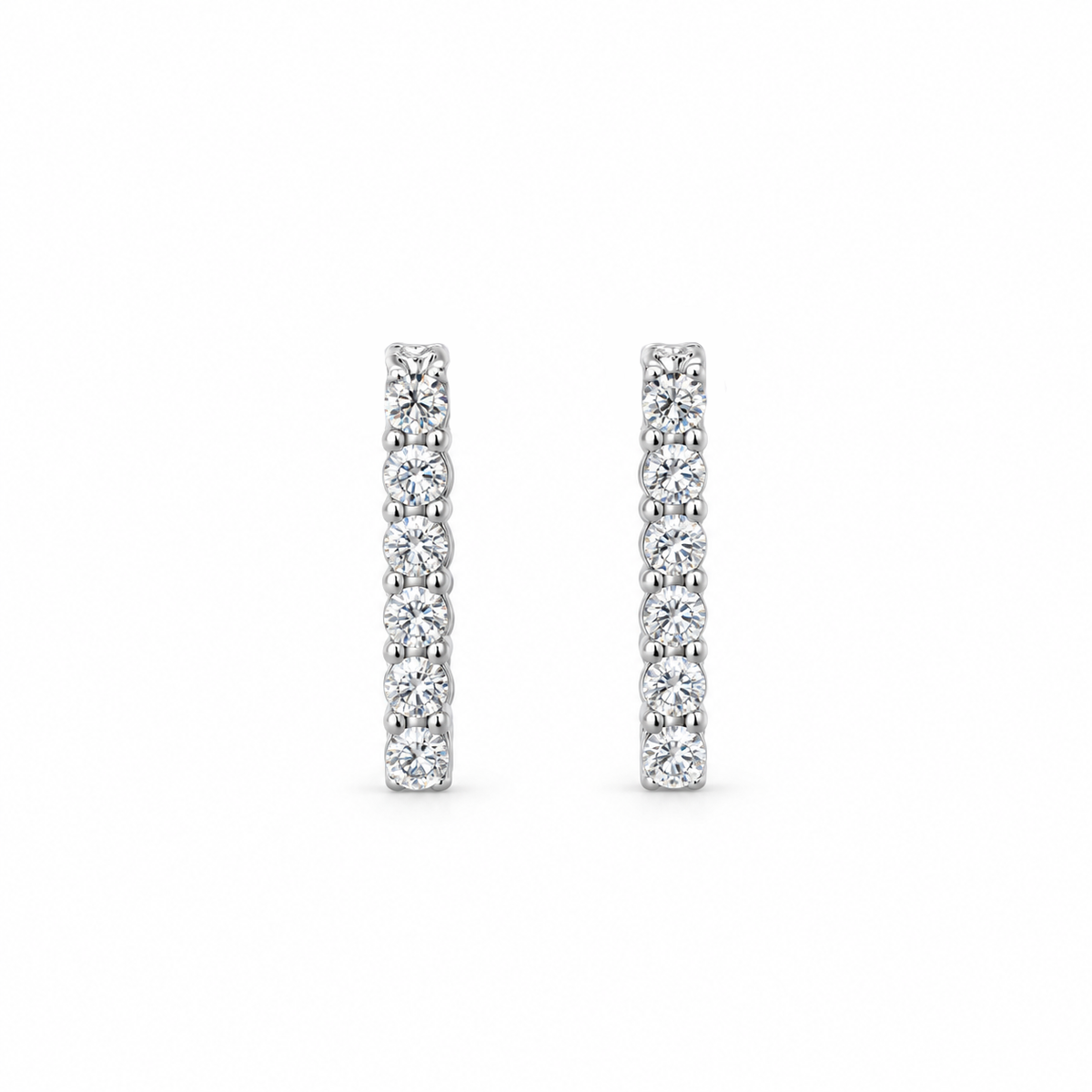 Rectangular Diamond Hoop Earrings