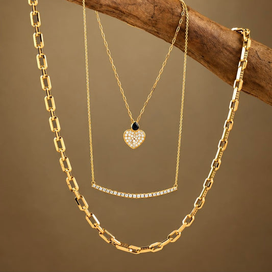 Pavé Heart Sapphire Diamond Necklace