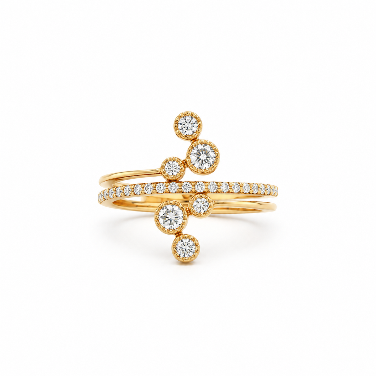 Bezel Bubble Diamond Ring