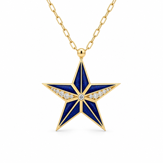 Dimensional Star Diamond Necklace