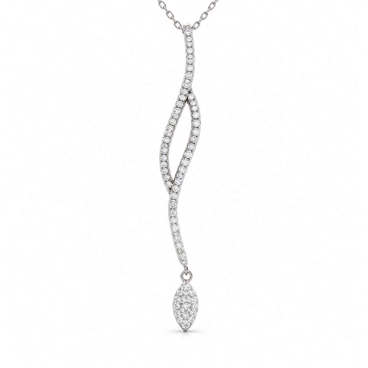 Sway Diamond Drop Necklace in white gold