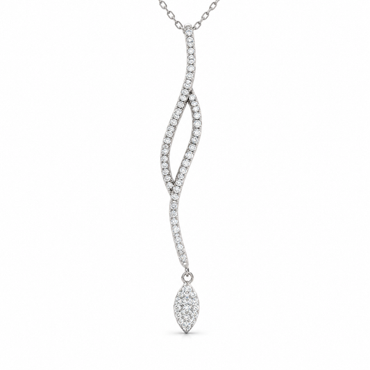 Sway Diamond Drop Necklace in white gold